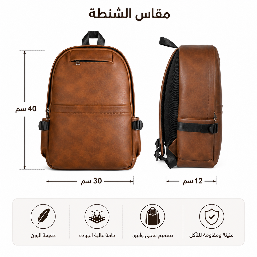 TRENDORA Leather Laptop Backpack 15.6 Inch